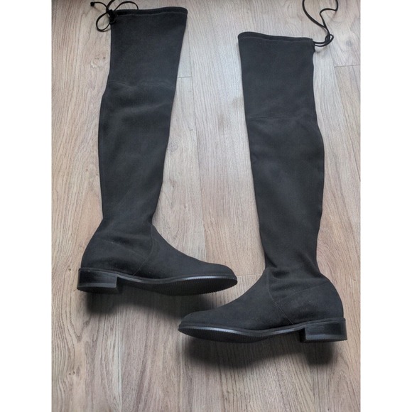 Bottes Stuart Weitzman Lowland Over-The-Knee - Taille 41.5 (US 11) | Suède Noir - Fabriquées En Espagne